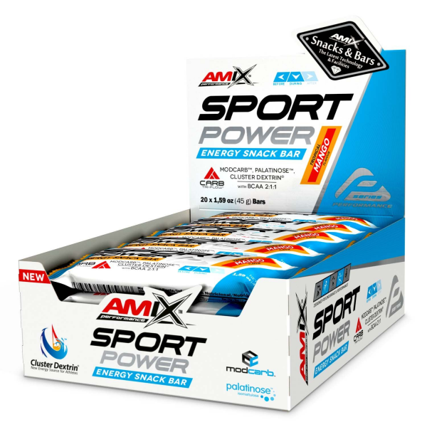 Performance Amix Sport Power Energy Snack Bar 20x45g Mango