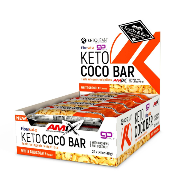 KetoLean® Keto goBHB® Coco Bar White Chocolate 20x40g